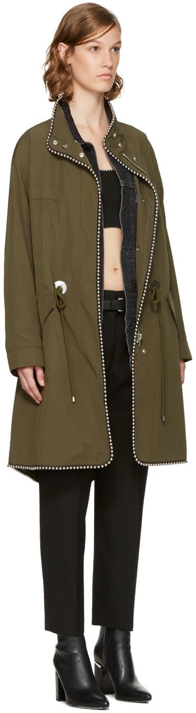 Shop Alexander Wang Green Oversized Ball Chain Parka