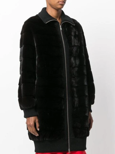 Shop Liska Zipped Panelled Coat - Black