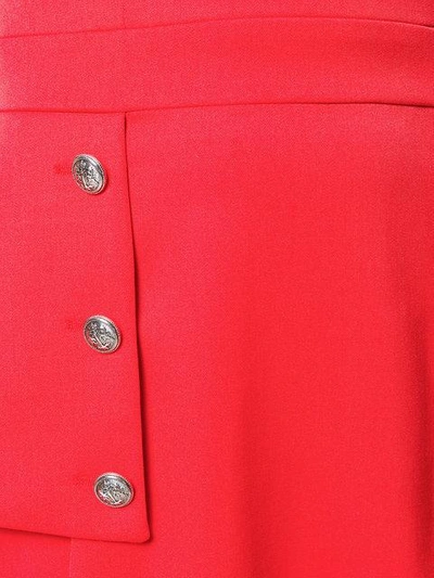 Shop Alexander Mcqueen Embossed Button Dress - Red