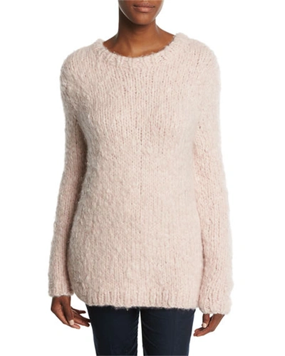 Gabriela Hearst Relaxed Crewneck Cashmere Sweater In Light Pink