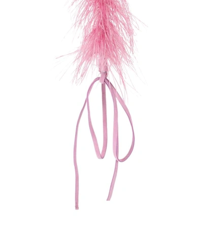 Shop Prada Feather-trimmed Shoulder Strap In Pink