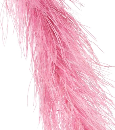 Shop Prada Feather-trimmed Shoulder Strap In Pink