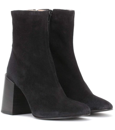 Acne Studios Saul Reverse Suede Ankle Boots In Black
