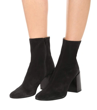 Shop Acne Studios Saul Reverse Suede Ankle Boots In Black