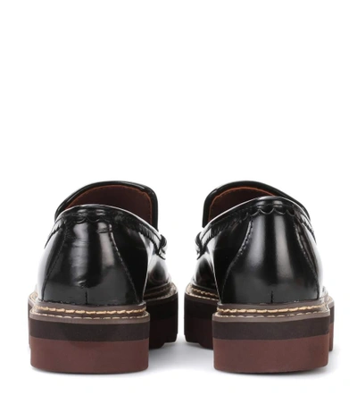 Shop See By Chloé Plateau Glossed-leather Loafers In Eoir