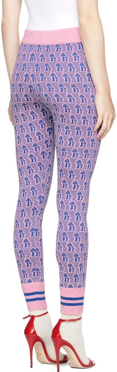 Shop Gucci Pink & Blue Mushroom Leggings