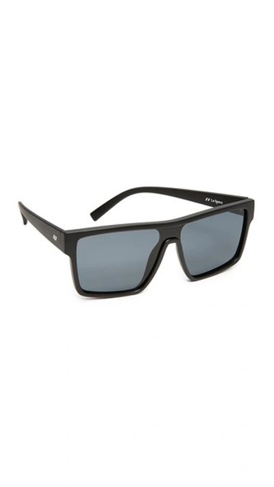 Le Specs Minimal Magic Sunglasses In Matte Black/smoke Mono