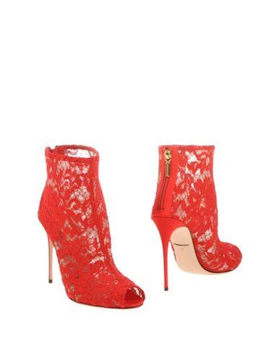 Dolce & Gabbana Ankle Boot In Red