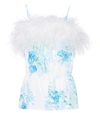 PRADA EXCLUSIVE TO MYTHERESA.COM - FEATHER-TRIMMED SILK TOP,P00276801