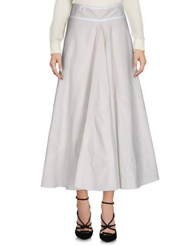 Shop Bottega Veneta 3/4 Length Skirt In Light Grey