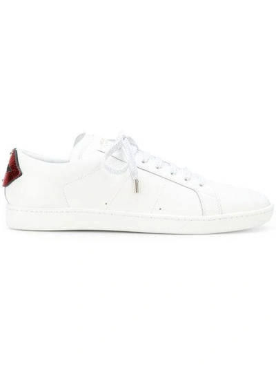 Shop Saint Laurent Contrast Lips Sneakers In White
