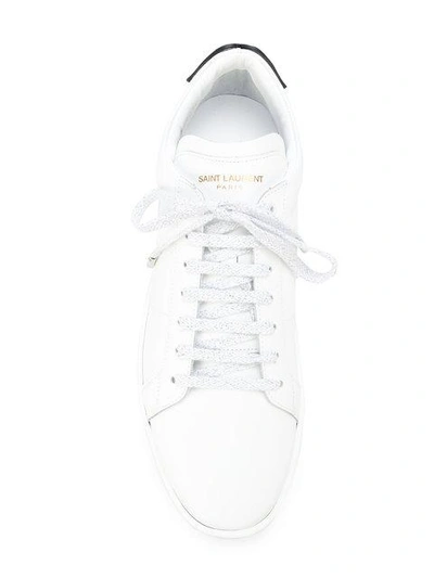 Shop Saint Laurent Contrast Lips Sneakers In White