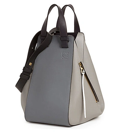 Shop Loewe Hammock Leather Bag In Grey Multitone