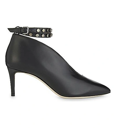 Shop Jimmy Choo Lark 65 Leather Heeled Ankle Boots In Black