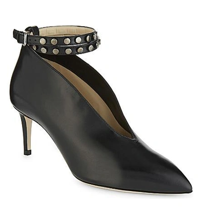 Shop Jimmy Choo Lark 65 Leather Heeled Ankle Boots In Black