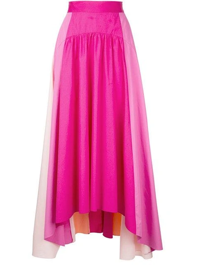 Shop Peter Pilotto Panelled Trapeze Skirt - Pink In Pink & Purple