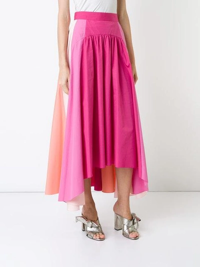 Shop Peter Pilotto Panelled Trapeze Skirt - Pink In Pink & Purple