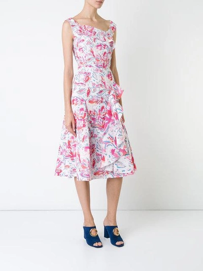 Shop Peter Pilotto Leaf Printed Midi Dress In White