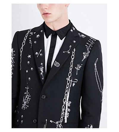 Alexander McQueen Safety Pin Blazer in Black for Men