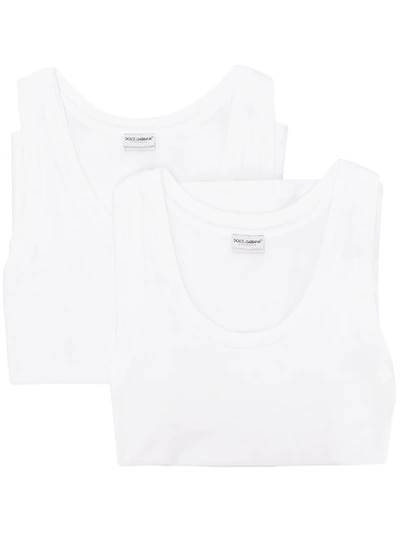 Dolce & Gabbana Pack Of Two Cotton-blend Vest Tops