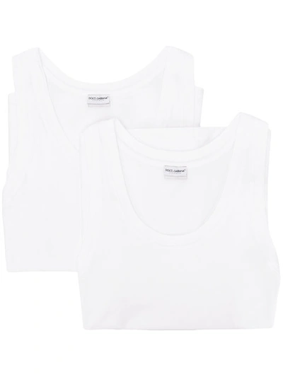 Dolce & Gabbana Pack Of Two Cotton-blend Waistcoat Tops