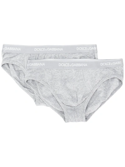 Dolce & Gabbana Logo Brief Set - Grey