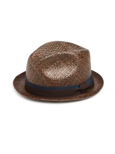 Paul Smith Bovens Panama Hat In Brown