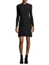3.1 Phillip Lim Pleated Rib-knit Dress In Black
