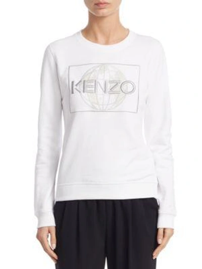 Shop Kenzo Logo Classic Sweatshirt In White