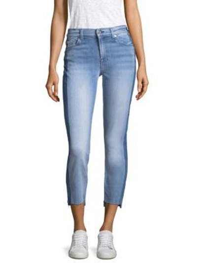 7 For All Mankind Roxanne Ankle Jeans With Side Shadow Seam In Bright Bristol