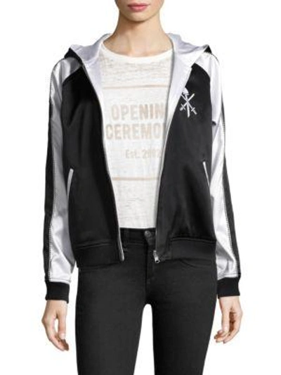 Shop Opening Ceremony Torch Reversible Silk Track Jacket In Black