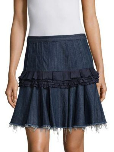 Maggie Marilyn Denim Cotton Mini Skirt In Indigo