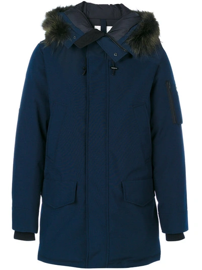 Kenzo Navy Faux Fur-trimmed Shell Parka