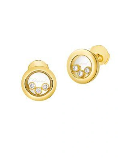 Shop Chopard Happy Diamonds 18k Yellow Gold Stud Earrings