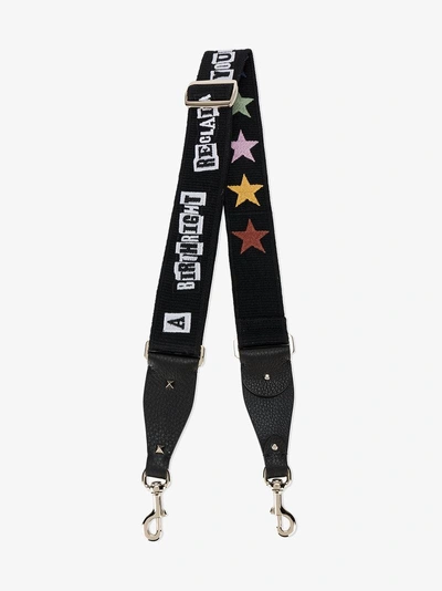 Shop Valentino Black Garavani Rockstud Guitar Bag Strap