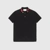 GUCCI COTTON POLO WITH KINGSNAKE EMBROIDERY