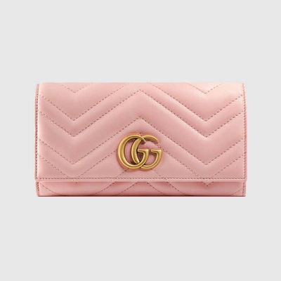Gucci Gg Marmont Continental Wallet In Light Pink