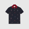 GUCCI COTTON POLO WITH EMBROIDERIES