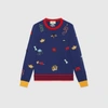 GUCCI WOOL SWEATER WITH EMBROIDERIES