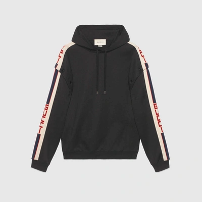 Shop Gucci Technical Jersey Sweatshirt In Black