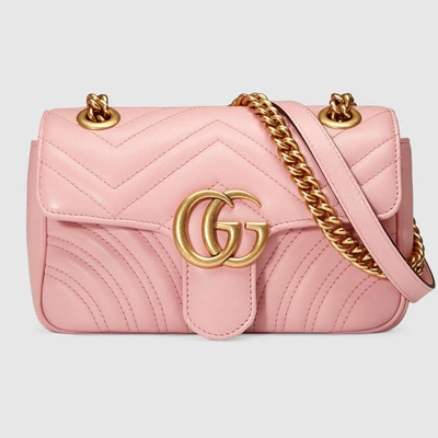 Shop Gucci Gg Marmont Matelassé Mini Bag In Light Pink