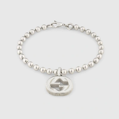 Shop Gucci Interlocking G Bracelet In Silver In Sterling Silver