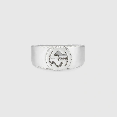 Shop Gucci Interlocking G Ring In Silver In 925 Sterling Silver