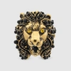 GUCCI LION HEAD RING WITH CRYSTALS