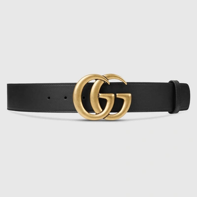 Gucci 2015 Re-edition Wide Leather Belt In Black