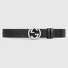 Gucci Reversible  Signature Belt In Brown