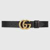 GUCCI REVERSIBLE LEATHER BELT WITH DOUBLE G BUCKLE,474350CAO2T1062