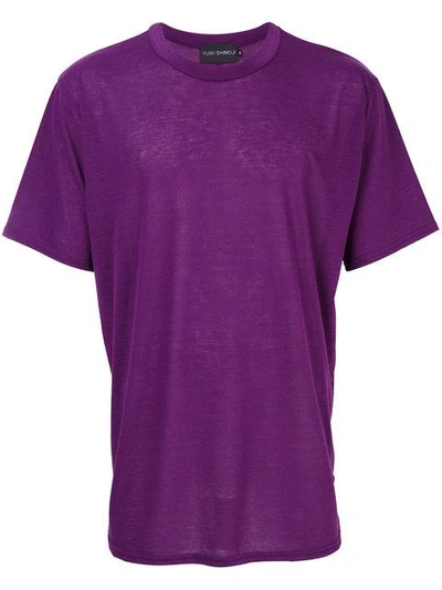 Shop Yuiki Shimoji Crew Neck T-shirt - Purple