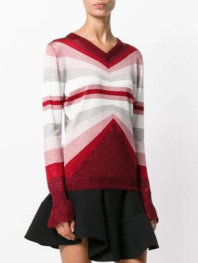 Shop Marco De Vincenzo V-neck Striped Jumper