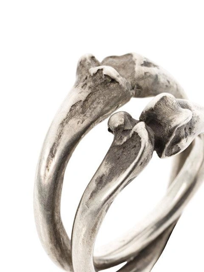 Shop Werkstatt:münchen Cross Bones Ring In Metallic